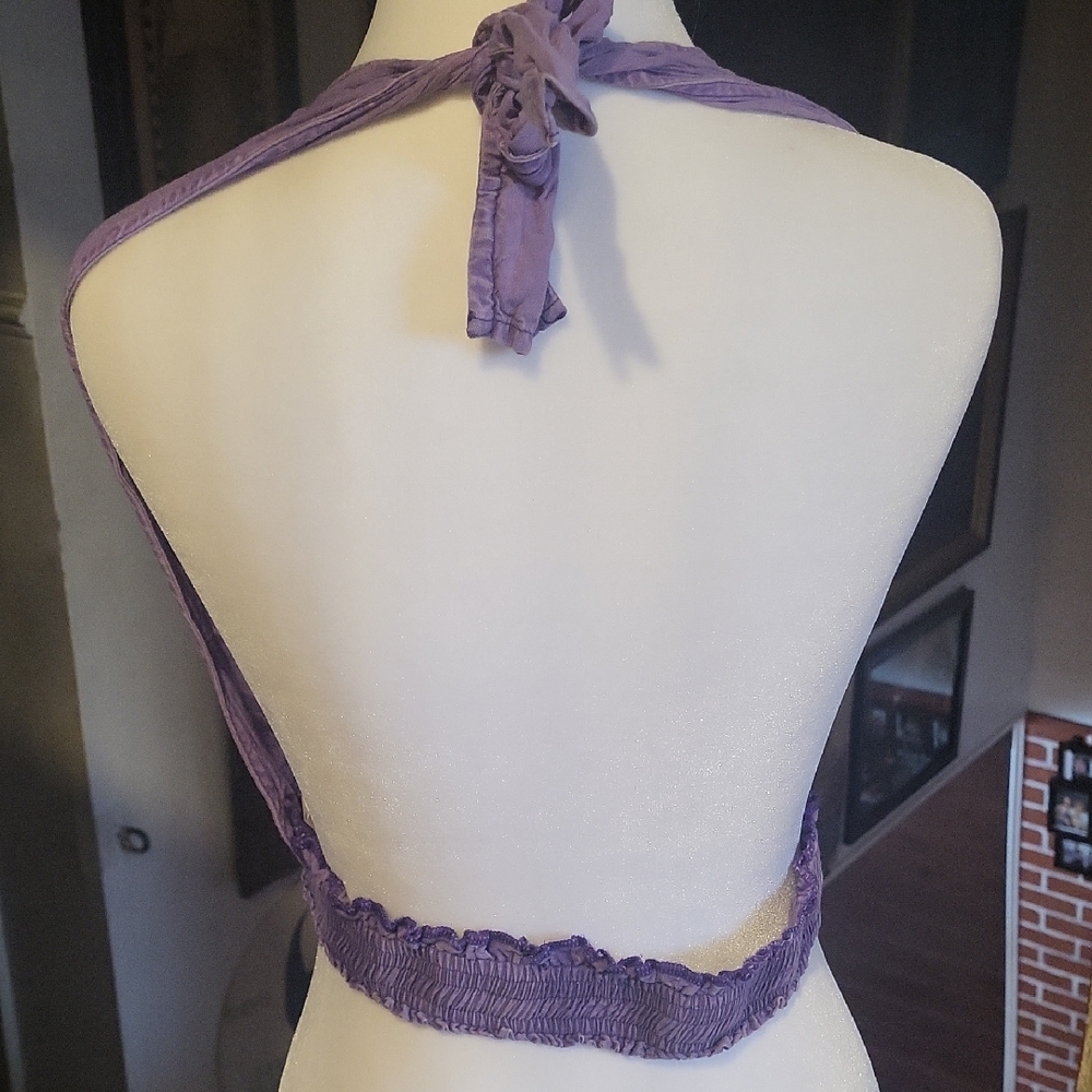 Purple Halter Crop Top - Picture 2 of 2
